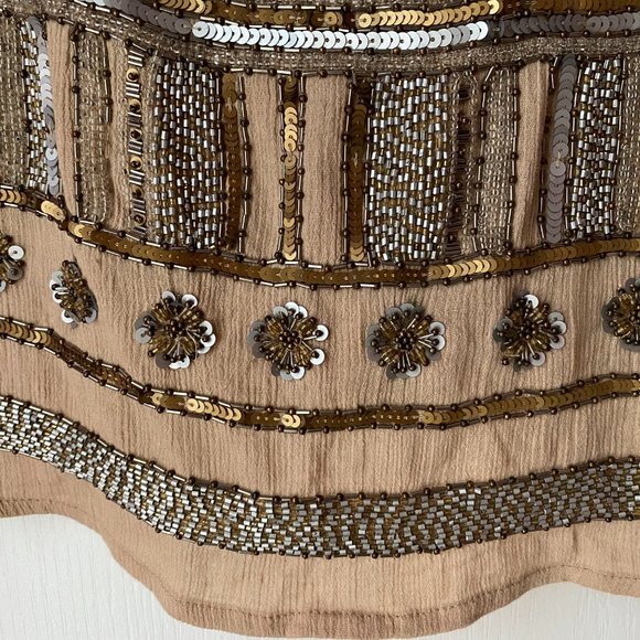 Lucky Brand | Beaded Beige Tank Top Small - Picture 5 of 7